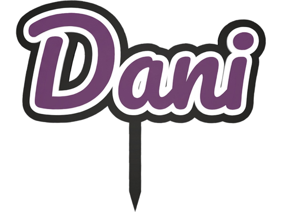 Caketopper con el nombre Dani